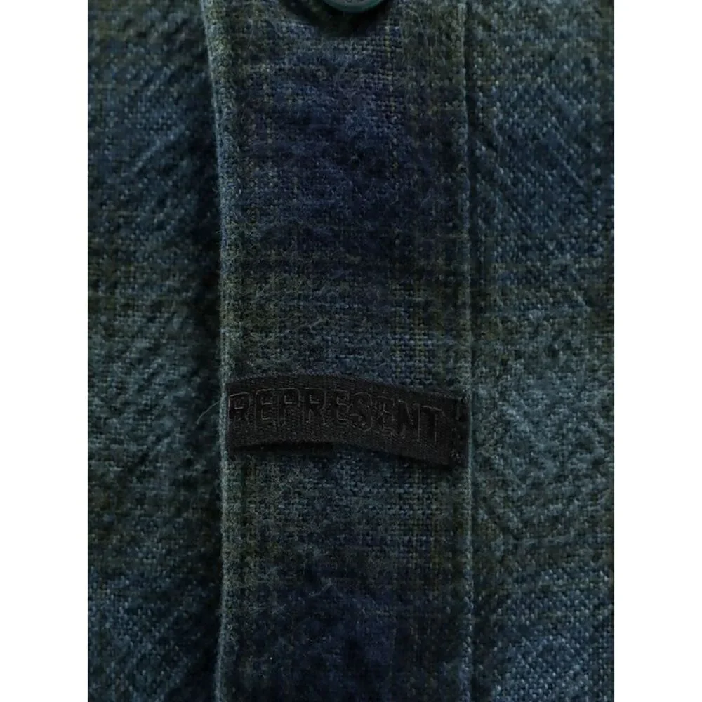 Represent Men Rasent Plaid Cotton Shirt With Check Pattern